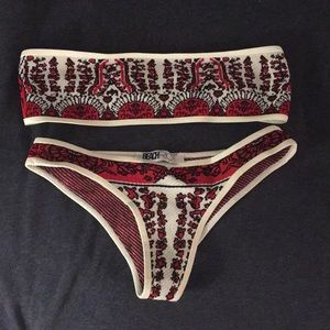 Beach Riot red & white knit bikini